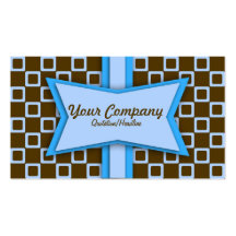 Retro Blue and Brown Business Card