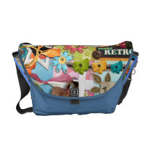 retro blue purse courier bag