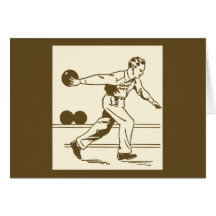 Retro Bowling Greeting Cards