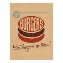 Retro Burger Post Cards