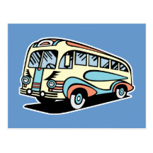 retro bus motor coach post cards