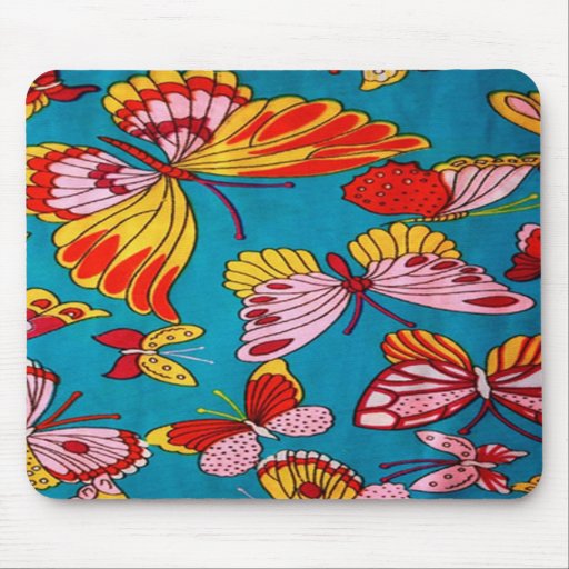 Retro Butterflies Mouse Pads