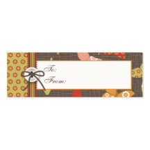 Retro Butterflies Skinny Gift Tag 2 Business Cards