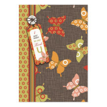 Retro Butterflies TY Gift Tag Business Cards