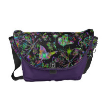 retro butterfly music purse messenger bag