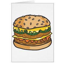 retro cheese hamburger card
