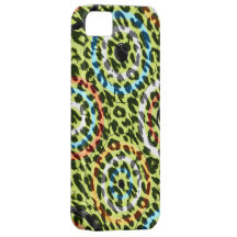 Retro circles animal print texture of leopard