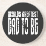 Retro Cool Dads to Be : World's Greatest Dad to be Beverage Coaster