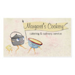 Retro dancing cooking pots utensils biz card business card
