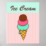 Retro Diner  Ice Cream Cone Poster