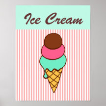 Retro Diner  Ice Cream Cone Poster