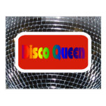 Retro Disco Queen Shiny Mirror Disco Ball Postcard