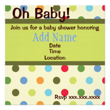 Retro Dots Baby Shower Invitation