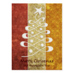 Retro Embossed Christmas Tree Postcard