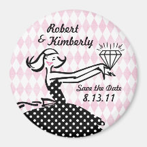 Retro Engaged II Save The Date Magnet