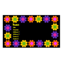 Retro Flower Power Business Card Template