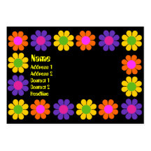Retro Flower Power Business Card Template