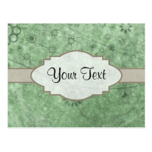 Retro Flowers and Butterflies Aqua.png Post Card