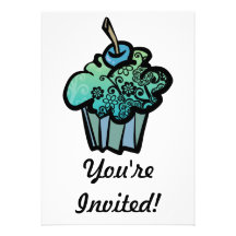 retro flowers cupcake, You'reInvited!