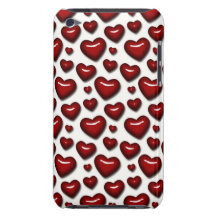 Retro Fun Red Heart Pattern iPod Case-Mate Case