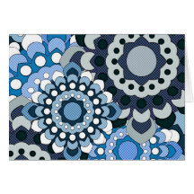Retro Georgie Blue Greeting Cards
