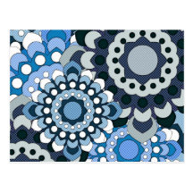 Retro Georgie Blue Postcard