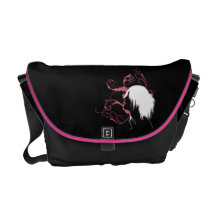 retro girl black bag messenger bags