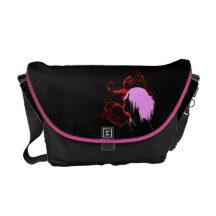 retro girl black purse messenger bag