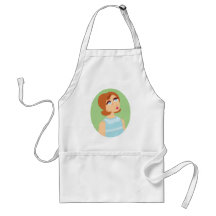 Retro Girl Blue Apron