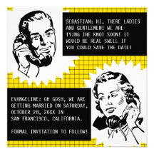 Retro Gossip Couple Save the Date Cards