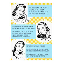 Retro Gossip Gals Bachelorette Party Invitations