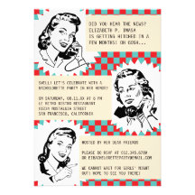 Retro Gossip Gals Bachelorette Party Invitations