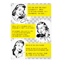 Retro Gossip Gals Bachelorette Party Invitations