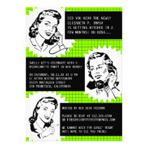 Retro Gossip Gals Bachelorette Party Invitations