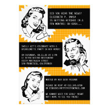 Retro Gossip Gals Bachelorette Party Invitations