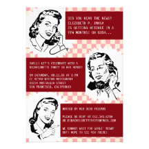 Retro Gossip Gals Bachelorette Party Invitations