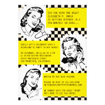Retro Gossip Gals Bachelorette Party Invitations
