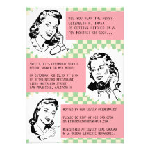 Retro Gossip Gals Bridal Shower Invitations