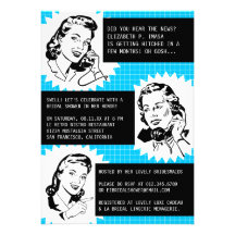 Retro Gossip Gals Bridal Shower Invitations