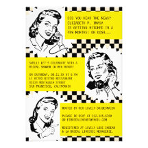 Retro Gossip Gals Bridal Shower Invitations