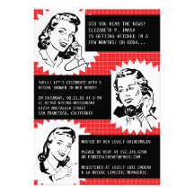 Retro Gossip Gals Bridal Shower Invitations
