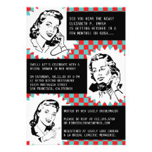 Retro Gossip Gals Bridal Shower Invitations