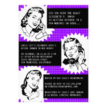 Retro Gossip Gals Bridal Shower Invitations