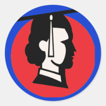 Retro Graduate Dot Sticker