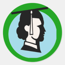 Retro Graduate Dot Sticker