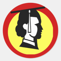 Retro Graduate Dot Stickers