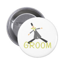 Retro Groom in Tuxedo Button