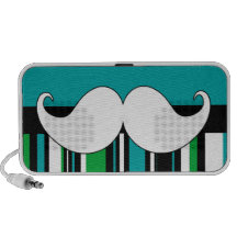 Retro Handlebar Mustache Moustache Stripes iPhone Speakers