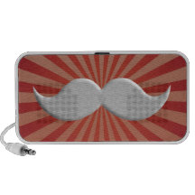 Retro Handlebar Mustache on 60s Background Mini Speakers