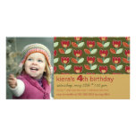 Retro Holiday Tulip Family Greeting Photo Card